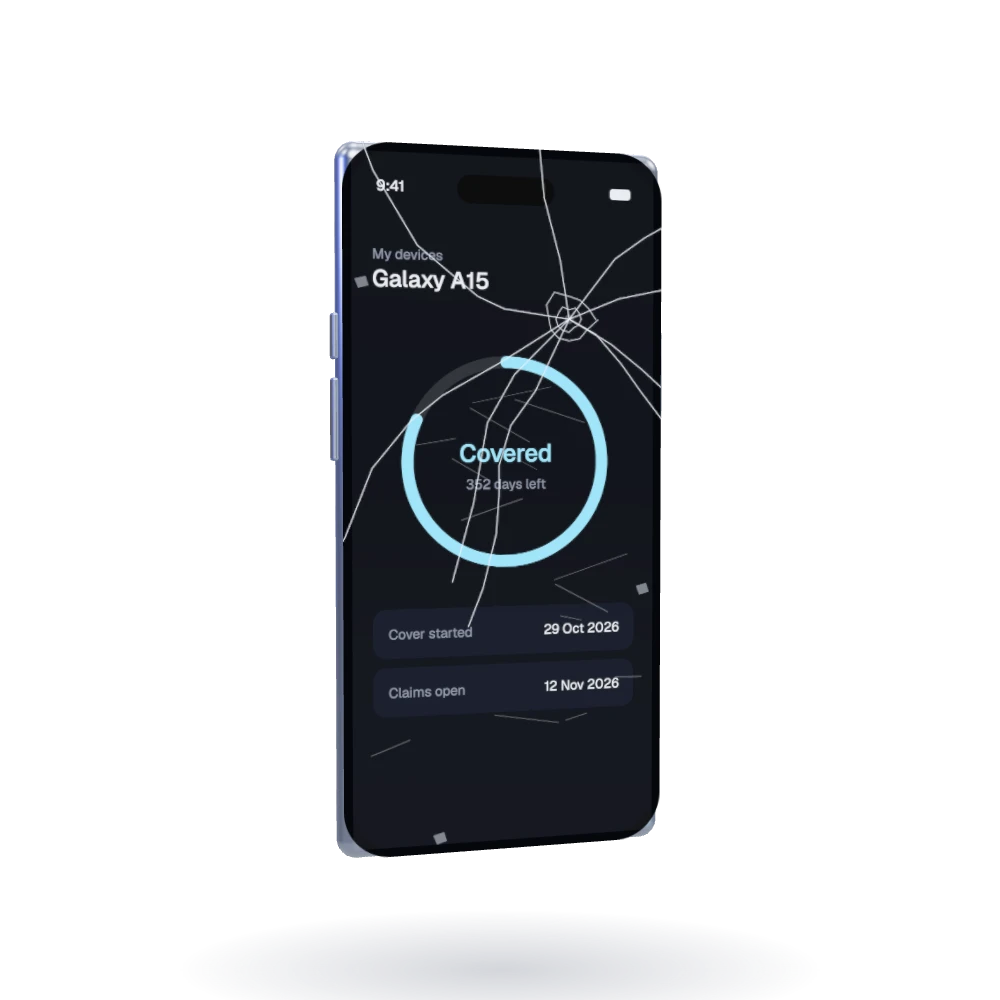 A phone in damaged condition